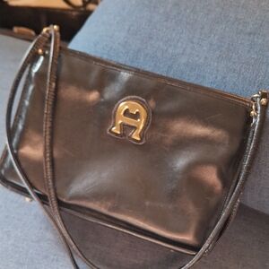 Etienne Aigner Black Leather Shoulder Bag